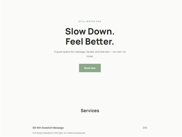 Preview of the Clean & Minimal example site